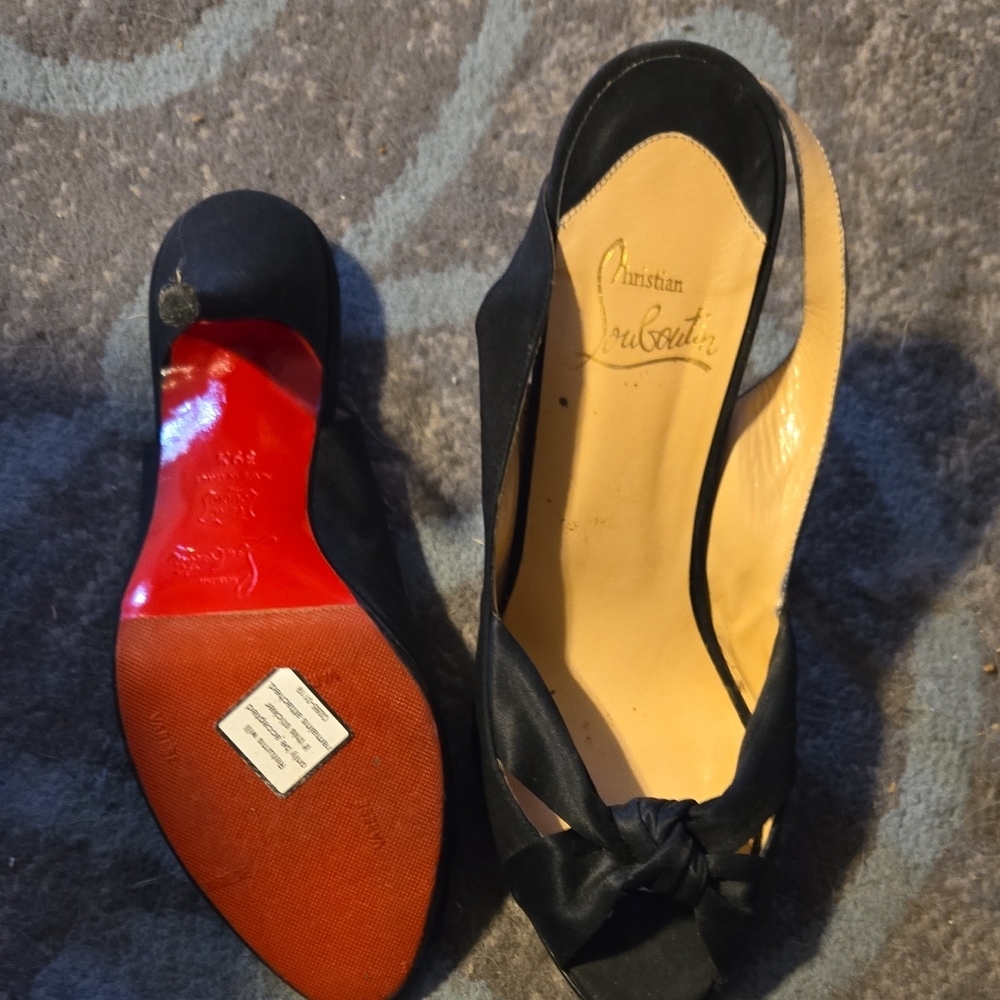 Christian Louboutin Elegant Black Satin Heels